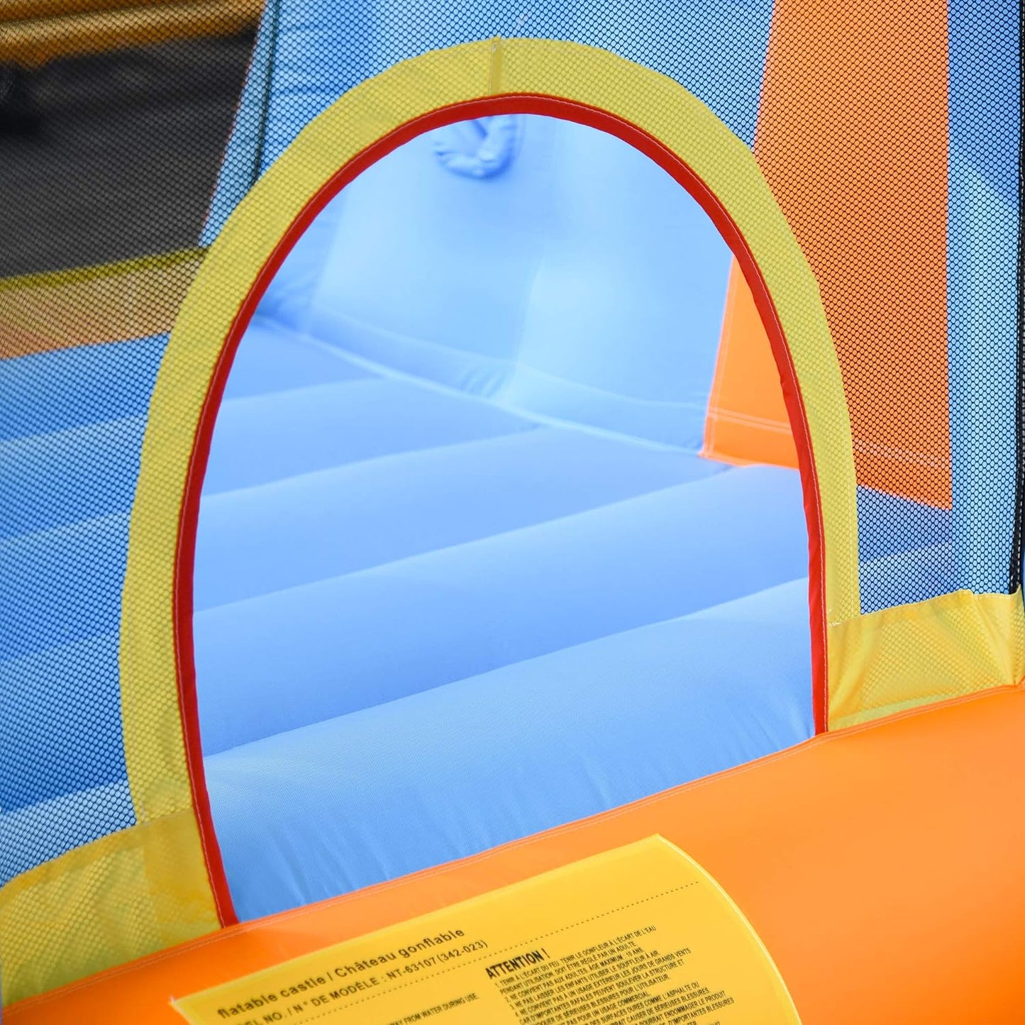 Kids Inflatable Water Slide 5-in-1 Bounce House Water Park Jumping Castle With Water Pool, Slide, Climbing Walls, And 2 Water Cannons, 450W Air Blower