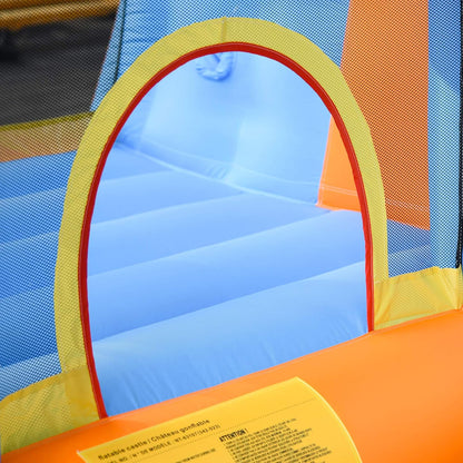 Kids Inflatable Water Slide 5-in-1 Bounce House Water Park Jumping Castle With Water Pool, Slide, Climbing Walls, And 2 Water Cannons, 450W Air Blower