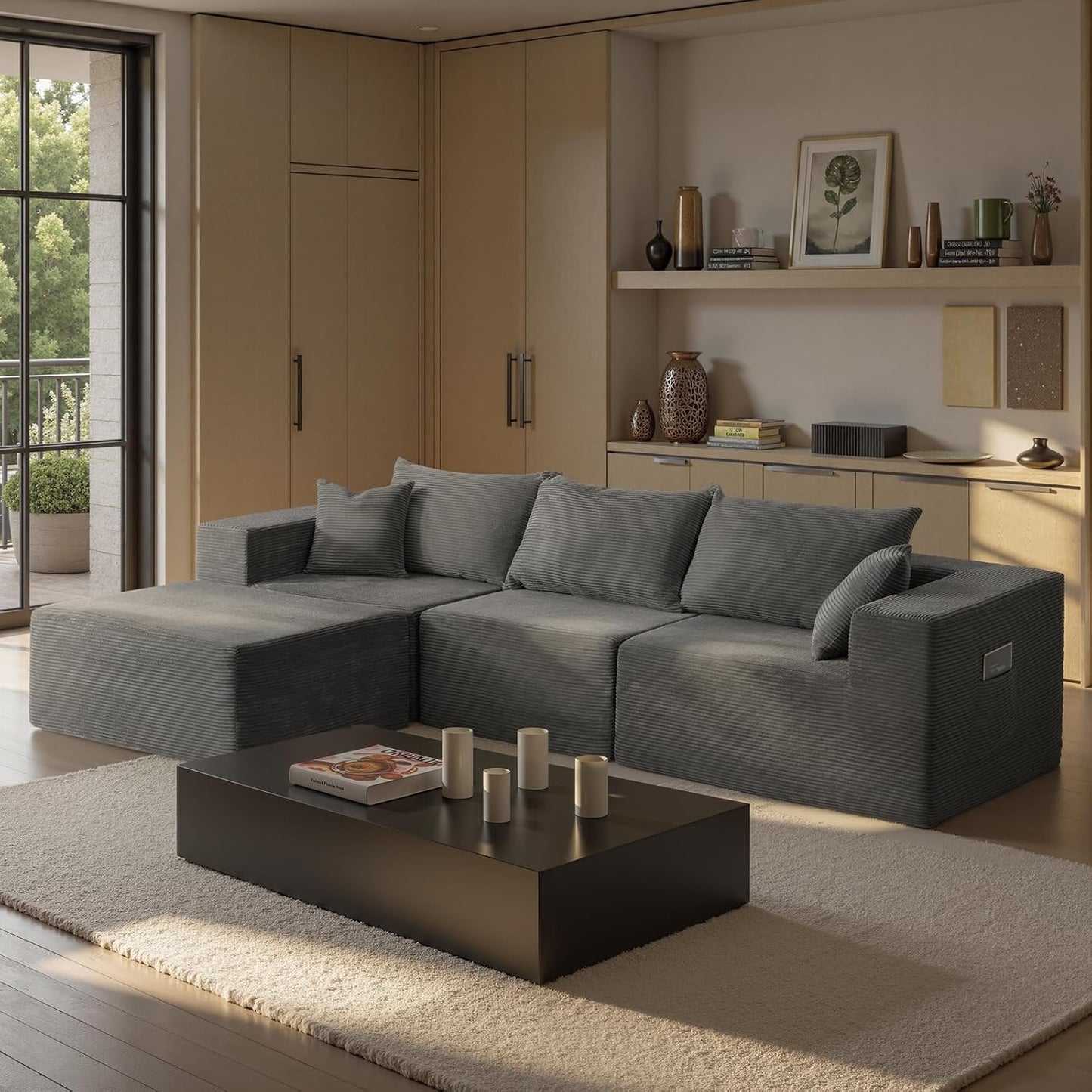 Cloud Sectional Couch With L-Shape Chaise, Modern Modular Sofa With Deep Seat, Upholstered Couches For Living Room Bedroom, No Assembly Required