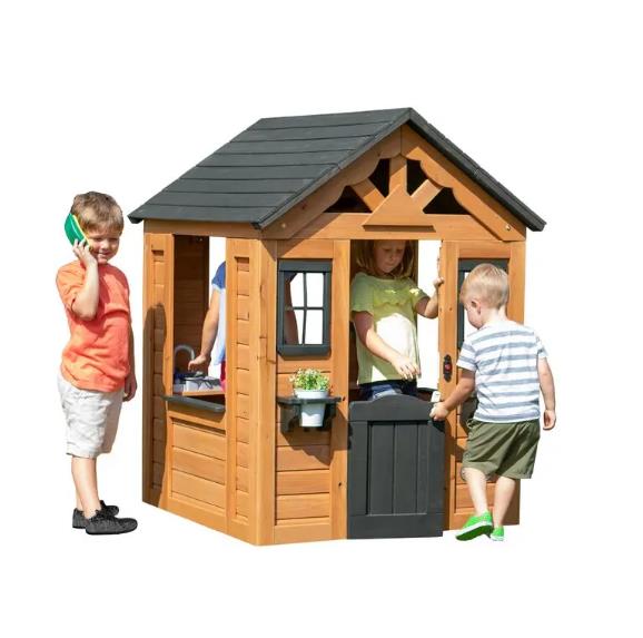 Indoor/Outdoor Cedar Playhouse With Kitchen