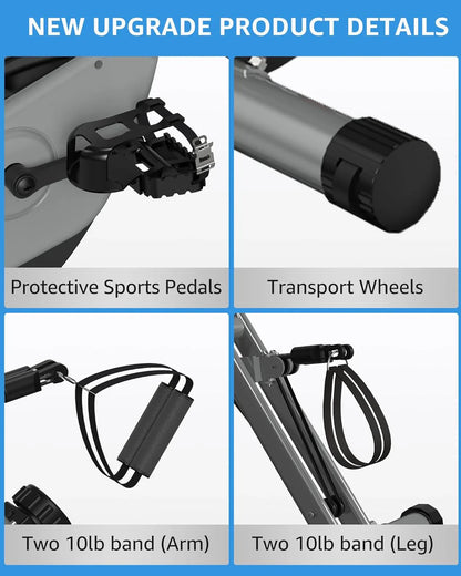 Foldable Exercise Bike Stationary Bikes For Home, 5-in-1 Indoor Workout Bike, Cycling Bike With 16-Level Quiet Magnetic Resistance