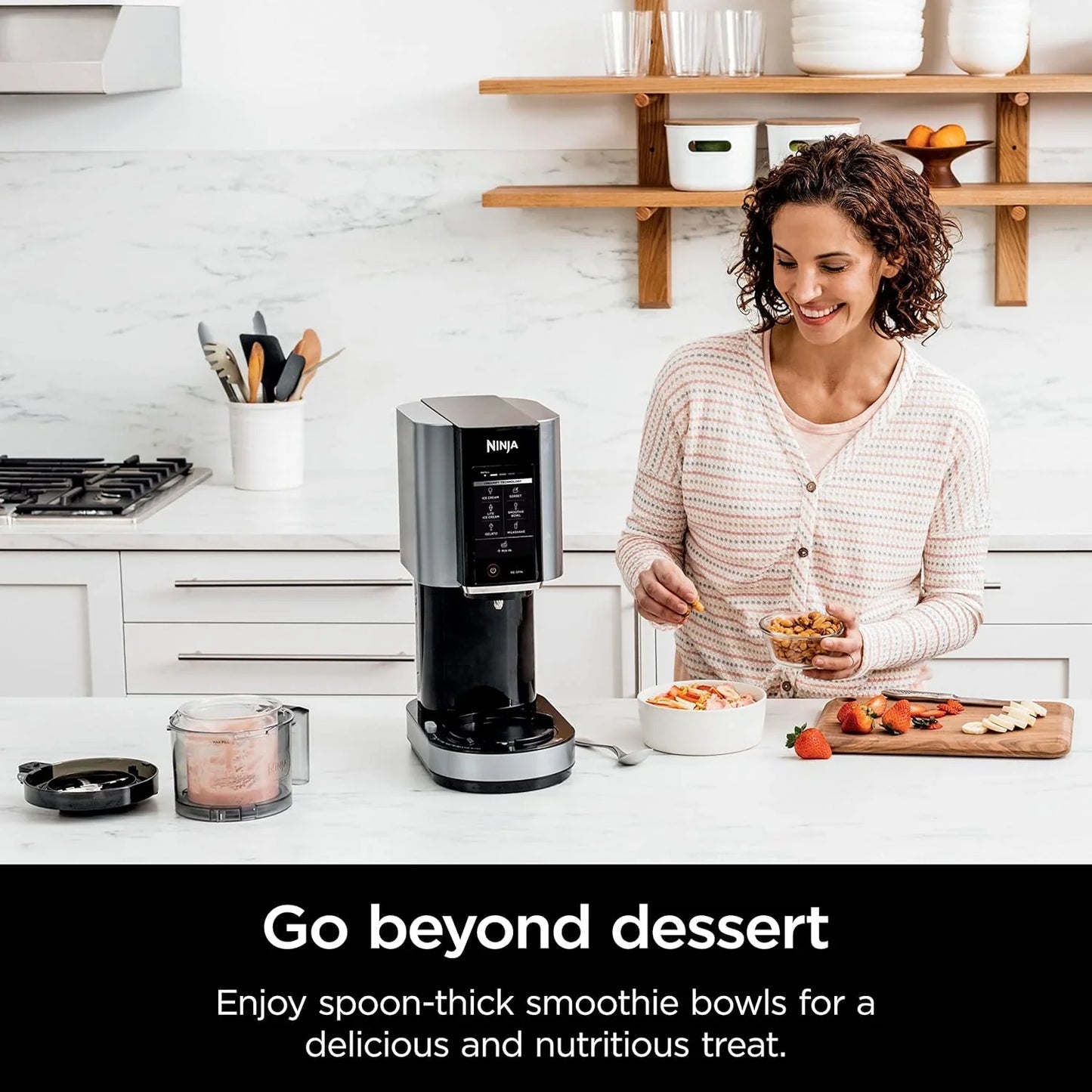 Ninja NC301 CREAMi Ice Cream Maker, For Gelato, Mix-Ins, Milkshakes, Sorbet, Smoothie Bowls And More, 7 One-Touch Programs, With