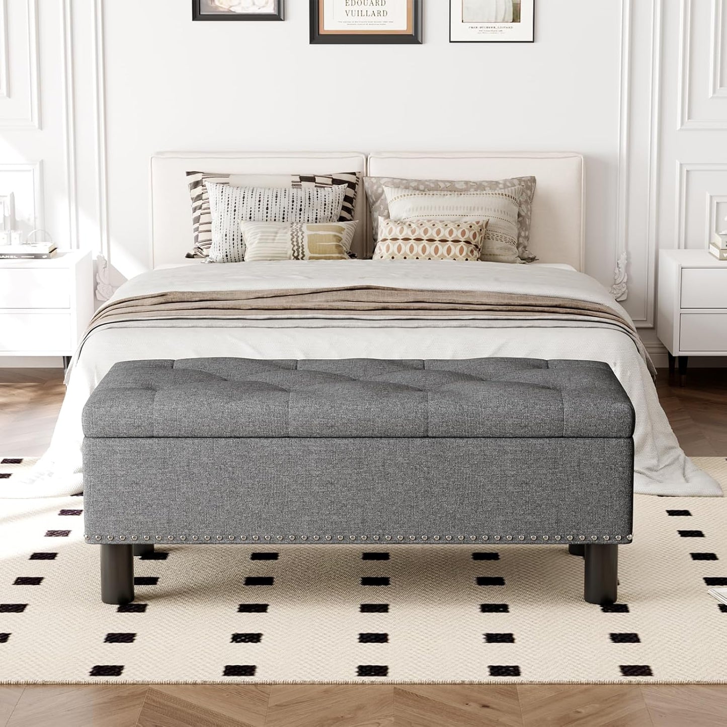 Furniliving Modern Storage Ottoman Bench