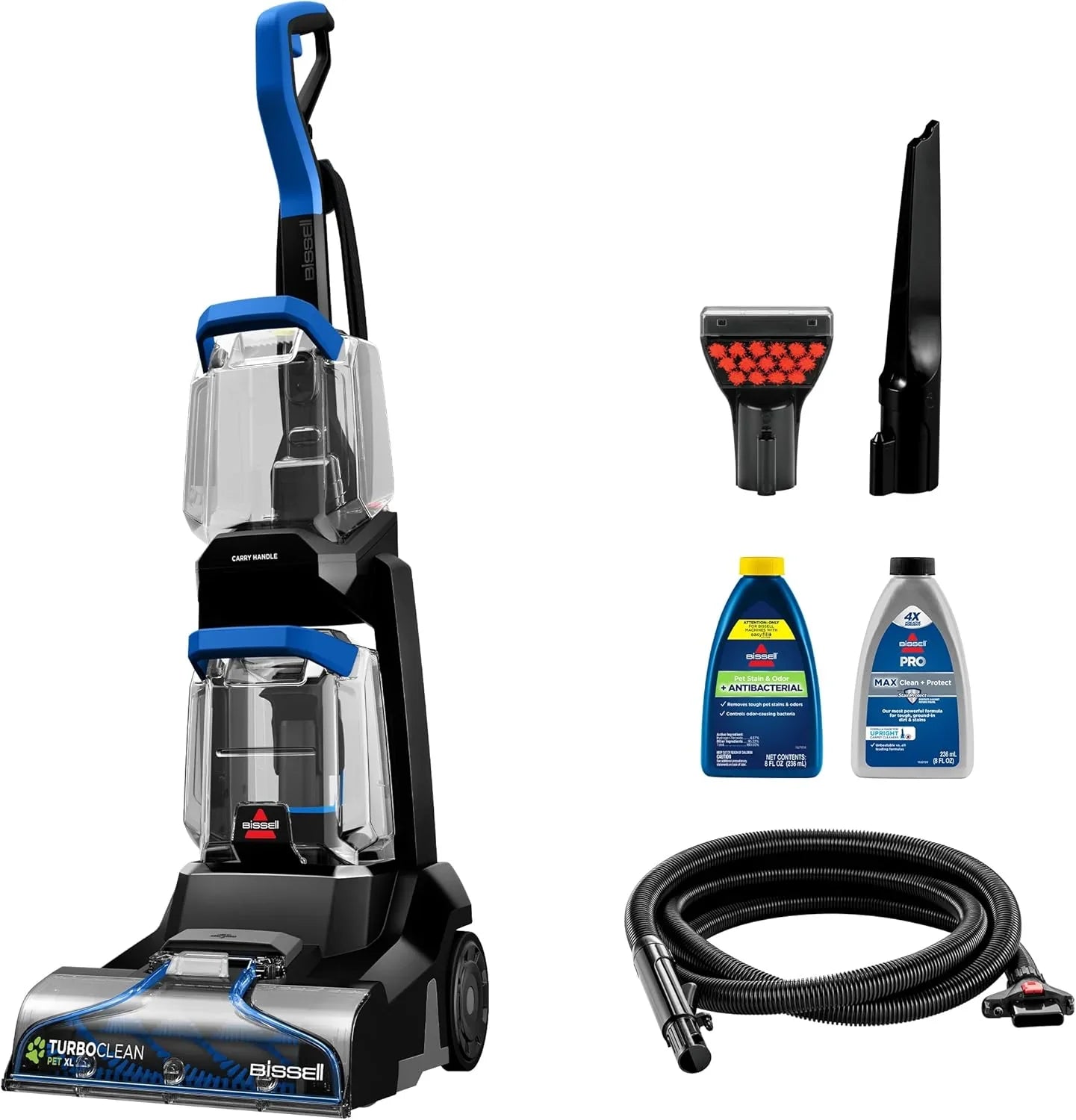 Bissell TurboClean Pet XL Upright Carpet Cleaner, Upholstery Tough Stain Tool And Formula