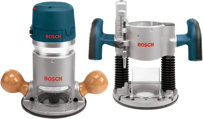 Bosch 1617EVSPK Wood 12 Amp Router Tool Combo Kit- 2.25 Horsepower Plunge Router And Fixed Base With A Variable Speed