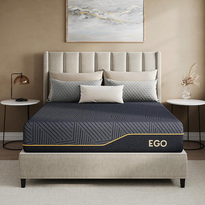 Mlily Egohome 14 In. Queen Memory Foam Mattress For Back Pain, Cooling Copper Gel Bed In A Box, Foam Made In Usa, CertiPUR-US Certified