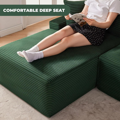 110 Cloud Sectional Couch, Boneless Sofa For Living Room Modular Sectional Sofa With Deep Seat