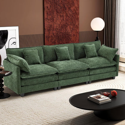 Ihanherry 146 In. U-Shaped Modern Sofa Modular Sectional Cloud Couch With 2 Ottoman