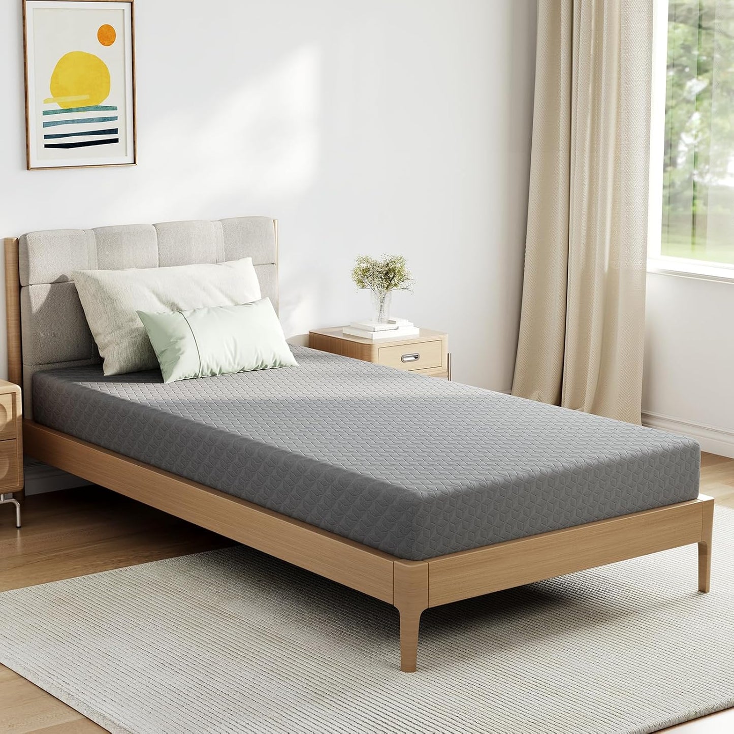Novilla Twin Size Mattress, 10 In. Memory Foam Mattress Twin For Balanced Support And Pressure Relief, Cooling Comfort For Nightlong Refreshment