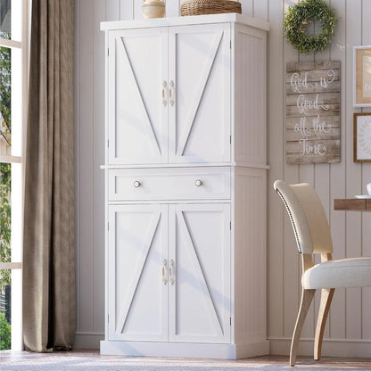 47 Pantry Cabinet, Kitchen Pantry Storage Cabinet With Doors And Adjustable Shelves