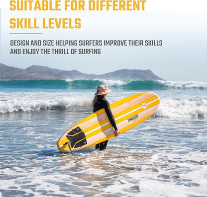 Thurso Surf 7/8 Ft. Soft Top Foam Beginner Surfboard For Adults And Kids Perfect Longboard For Surfing Beach Fun And Water Sports Lightweight