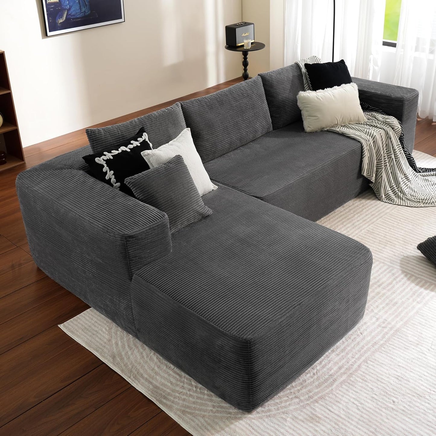 Ovios 104 In. Cloud Sectional Couch With L-Shape Chaise, Modern Modular Sofa With Deep Seat, Upholstered Couches For Living Room Bedroom
