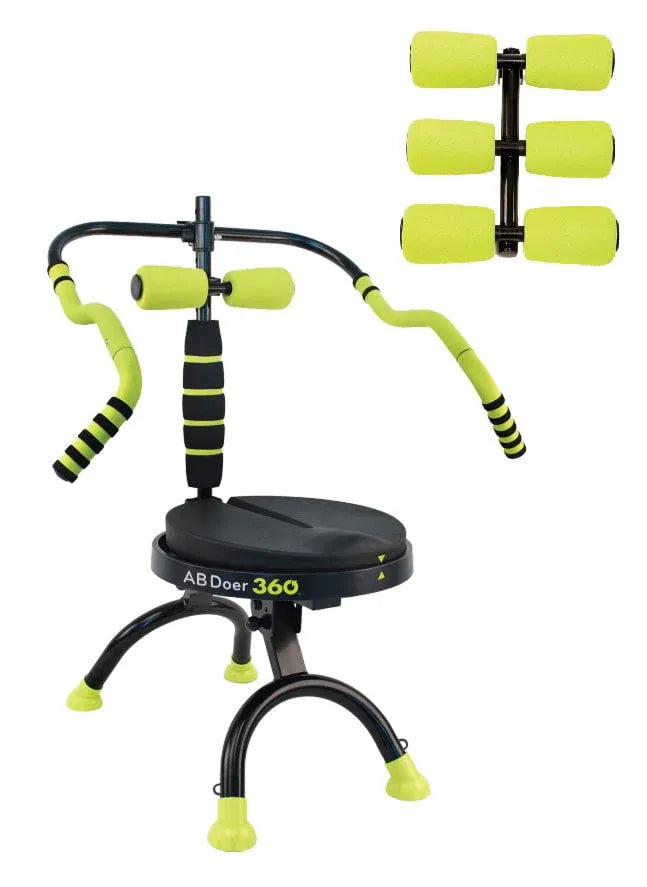 Ab Doer 360 Fitness System With 6 Pack Back Roller Provides An Abdominal And Total Body Workout With Aerobics To Burn Calories And Work Muscles