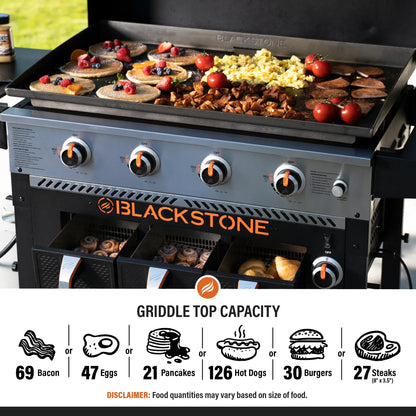 Blackstone 4-Burner 36 In. Propane Griddle With Air Fryer And Hood