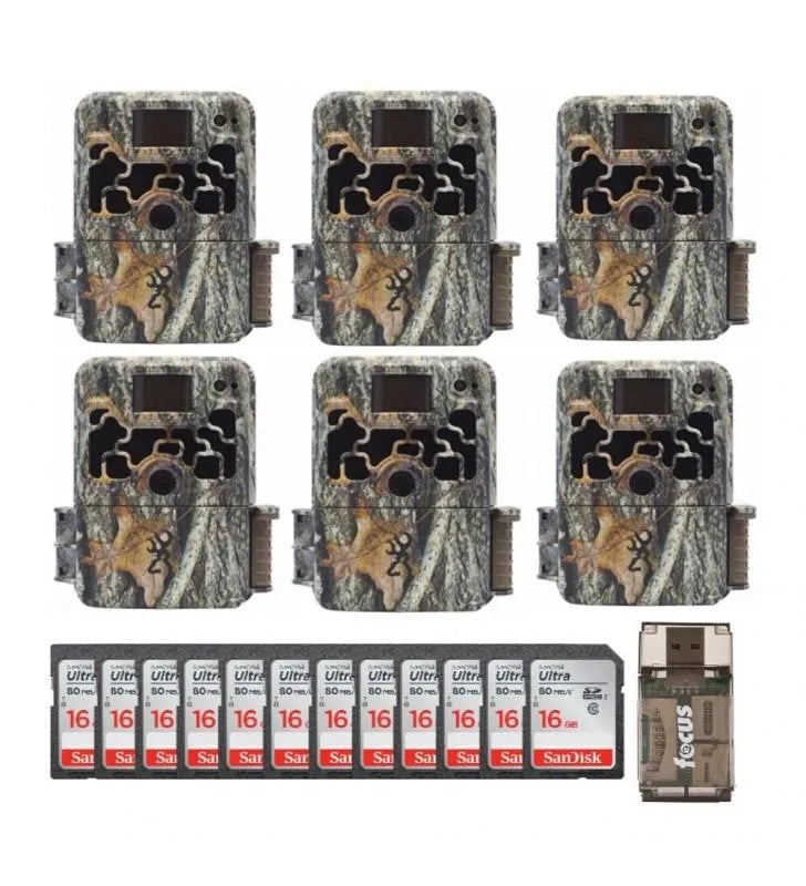 Browning Trail Cameras Dark Ops Extreme, 6-Pack w/16GB Cards Bundle, Camouflage