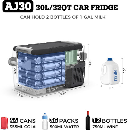 AJ30 Portable RefrigeratorPortable Freezer32 Quart