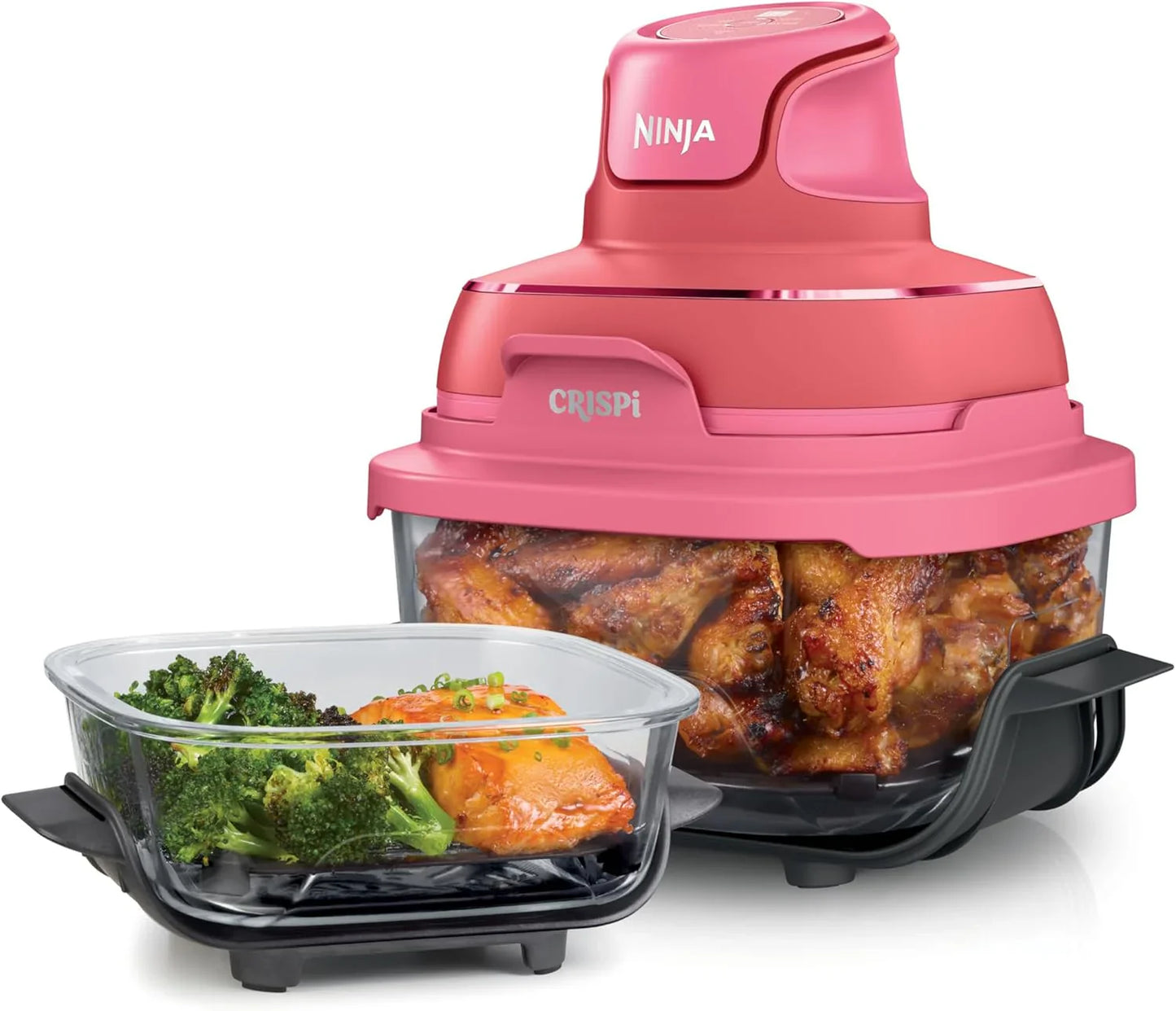 Ninja Crispi 4-in-1 Portable Glass Air Fryer Cooking System, 1500W, 4QT And Glass Food Storage Container