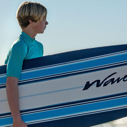 Wavestorm- Classic Soft Top Foam 7 Ft. Surfboard Surfboard For Beginners And All Surfing Levels Complete Set Includes Leash And Multiple Fins