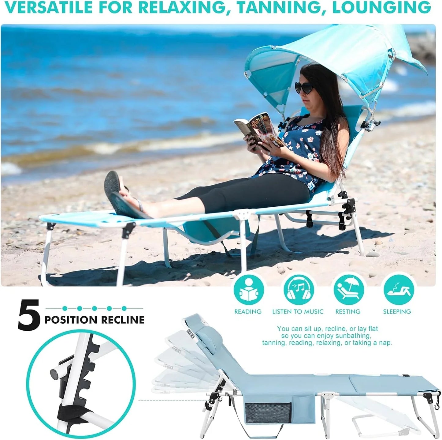 Tanning Chair With Sun Canopy Face Hole