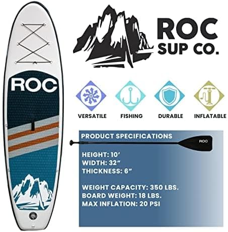 Roc Inflatable Stand-Up Paddle Board Sup Paddle Board Accessories Anti-Slip Comfortable Deck