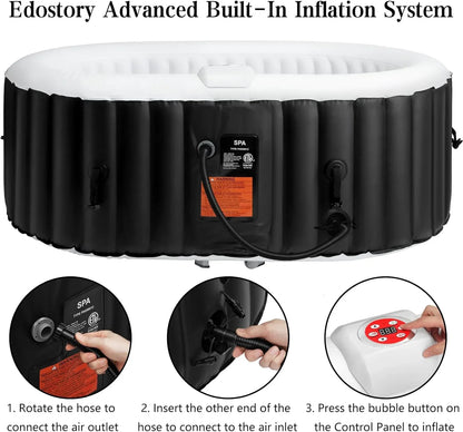 Edostory Hot Tub Inflatable Portable Oval Spa 2 Person Hot Tub With 90 Bubble Jets