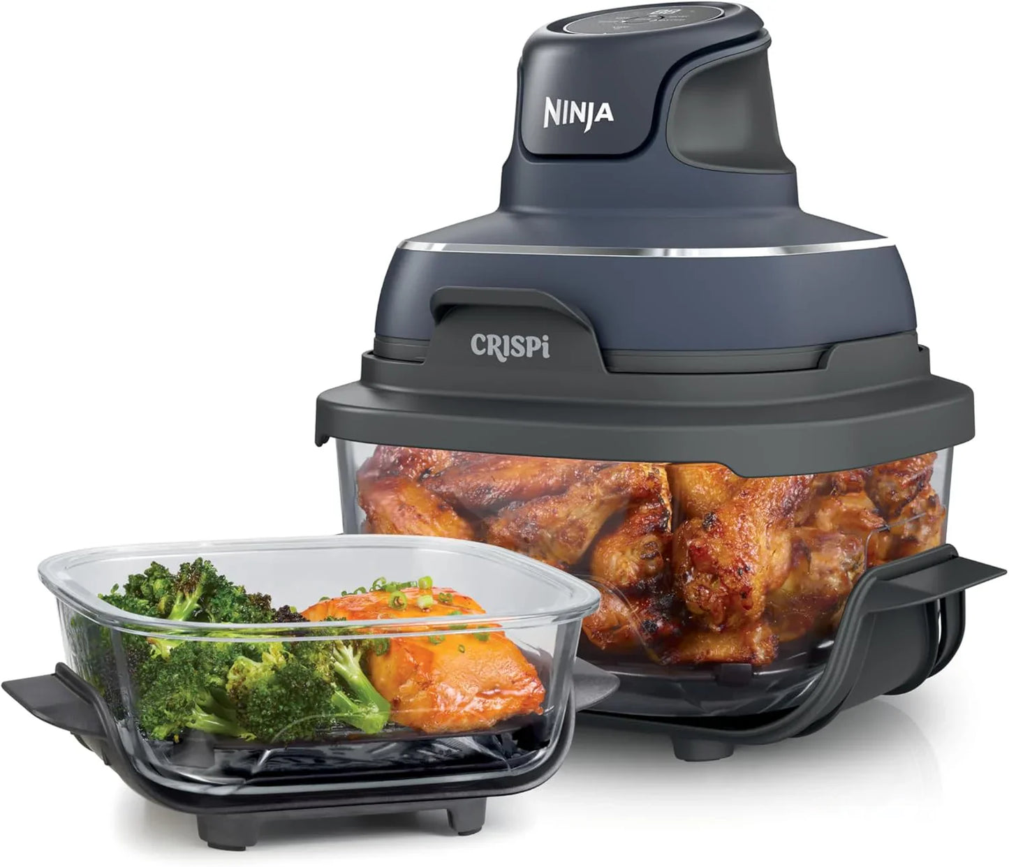Ninja Crispi 4-in-1 Portable Glass Air Fryer Cooking System, 1500W, 4QT And Glass Food Storage Container