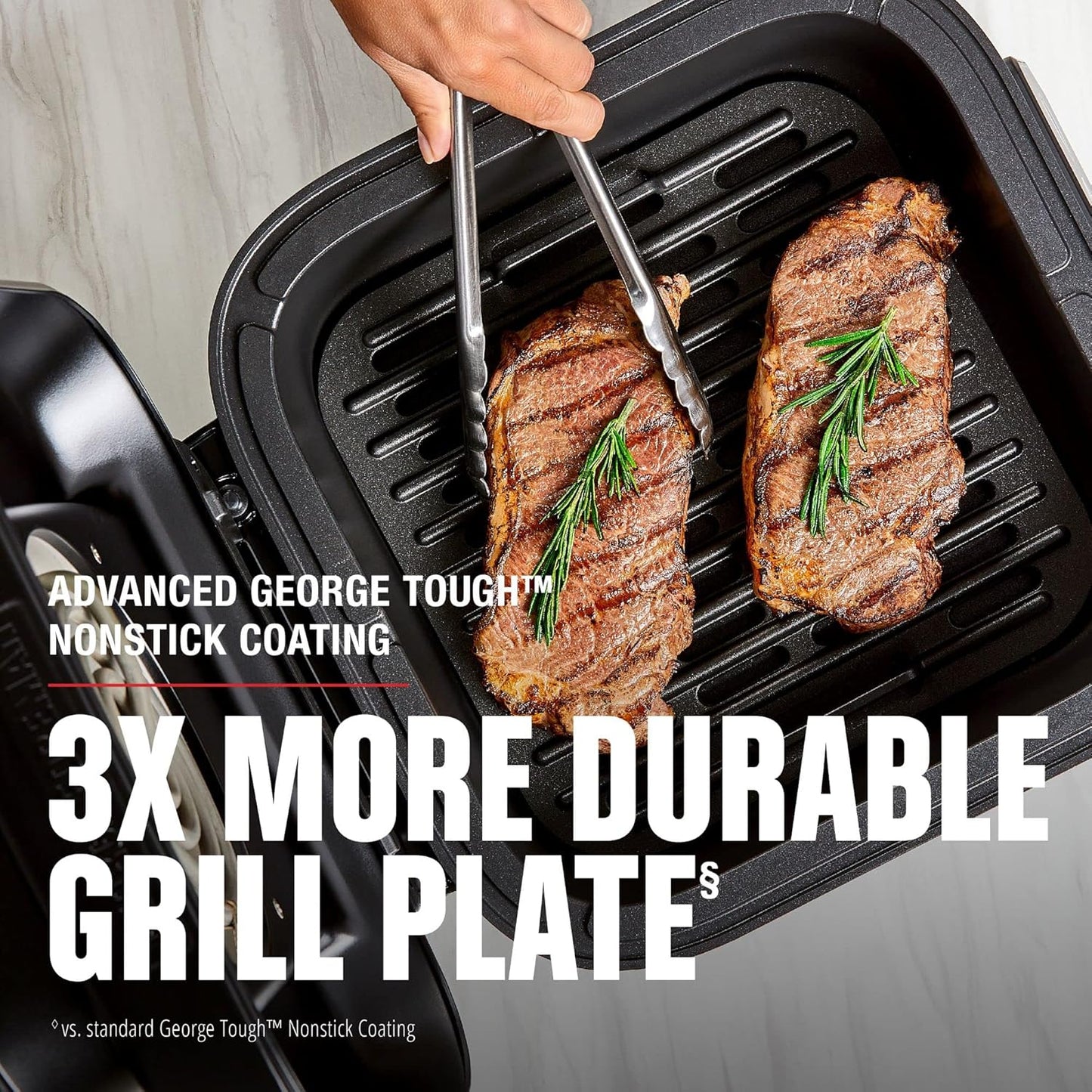 George Foreman Beyond Grill锟 7-in-1 Electric Indoor Grill With Air Fry Technology, MCAFD800D, Black, Large