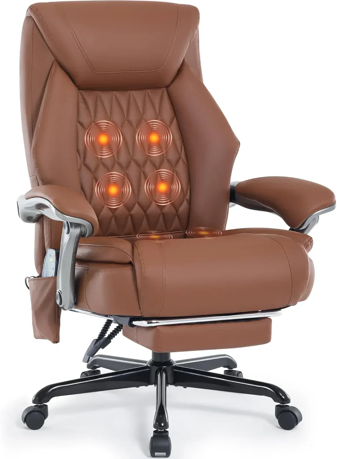 Massage Office Chair With Heating And Footrest Ergonomic Executive Reclining Office Chair