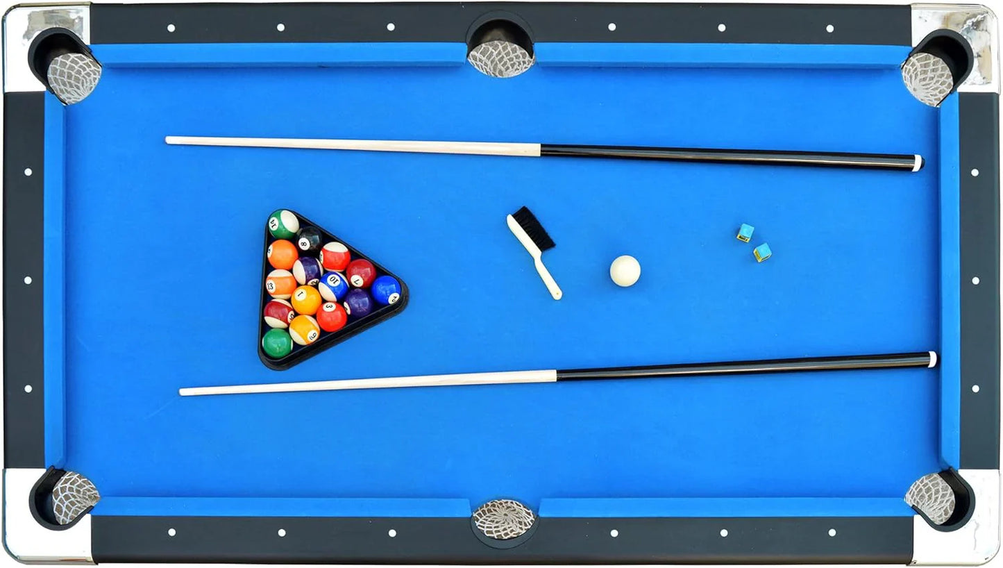 6 Ft. Portable Pool Table, Adults Folding Billiards Tables For Game Room With Easy Foldable Storage, Includes Full Set Of Billiard Balls, Cues