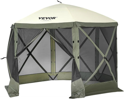 Vevor 12x12ft Pop Up Gazebo Tent With Mosquito Netting, 6 Removable Wind Panels