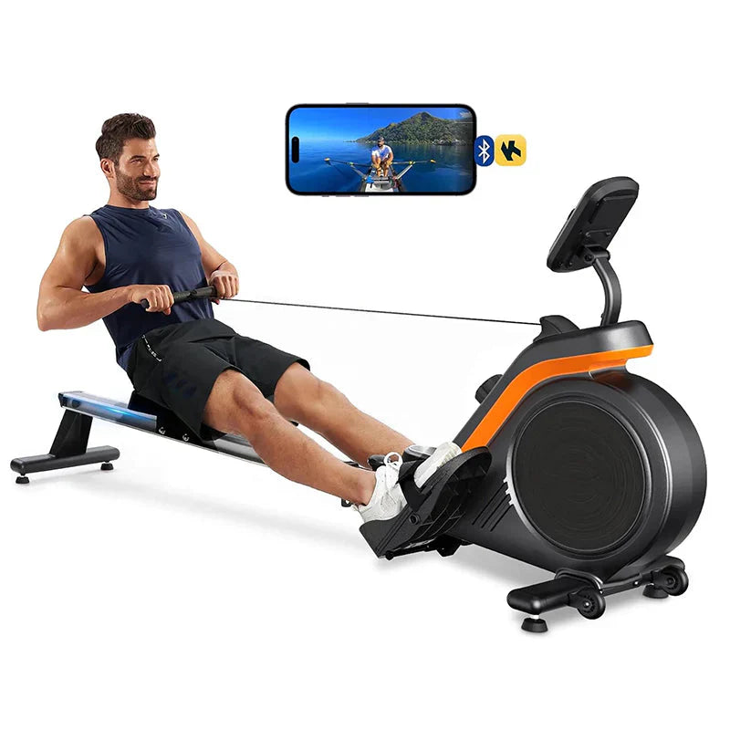 Magnetic/Water Rowing Machine 350 Lb Weight Capacity- Foldable Rower For Home Use With Bluetooth, App Supported