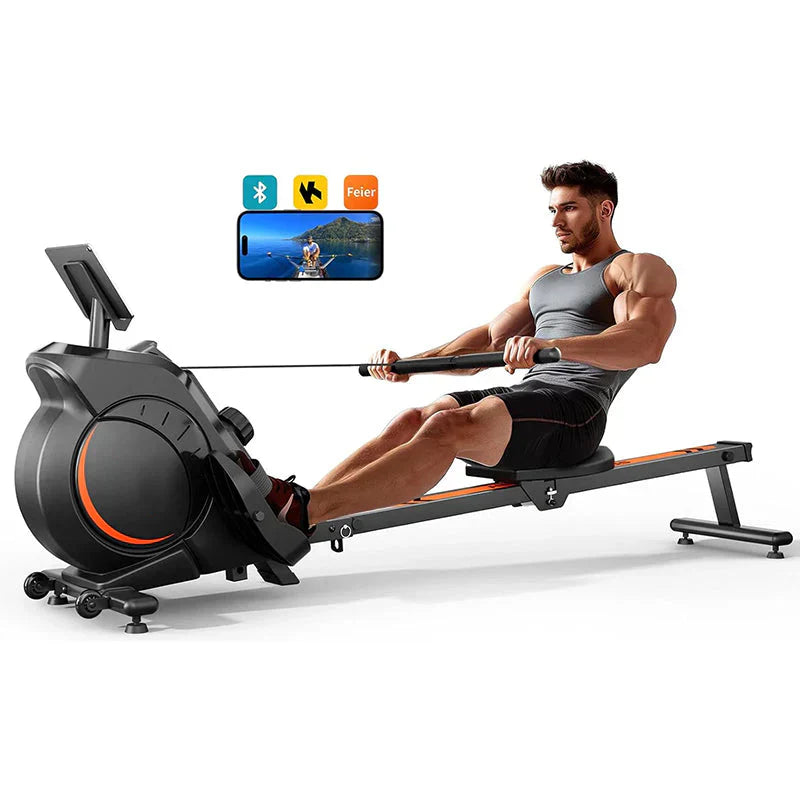 Magnetic/Water Rowing Machine 350 Lb Weight Capacity- Foldable Rower For Home Use With Bluetooth, App Supported
