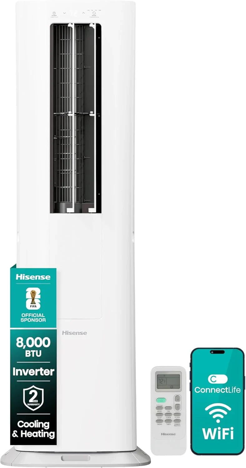 Hisense 14,000 BTU Smart Window Air Conditioner, 3 Modes, Cooling, Fan, Dehumidifier