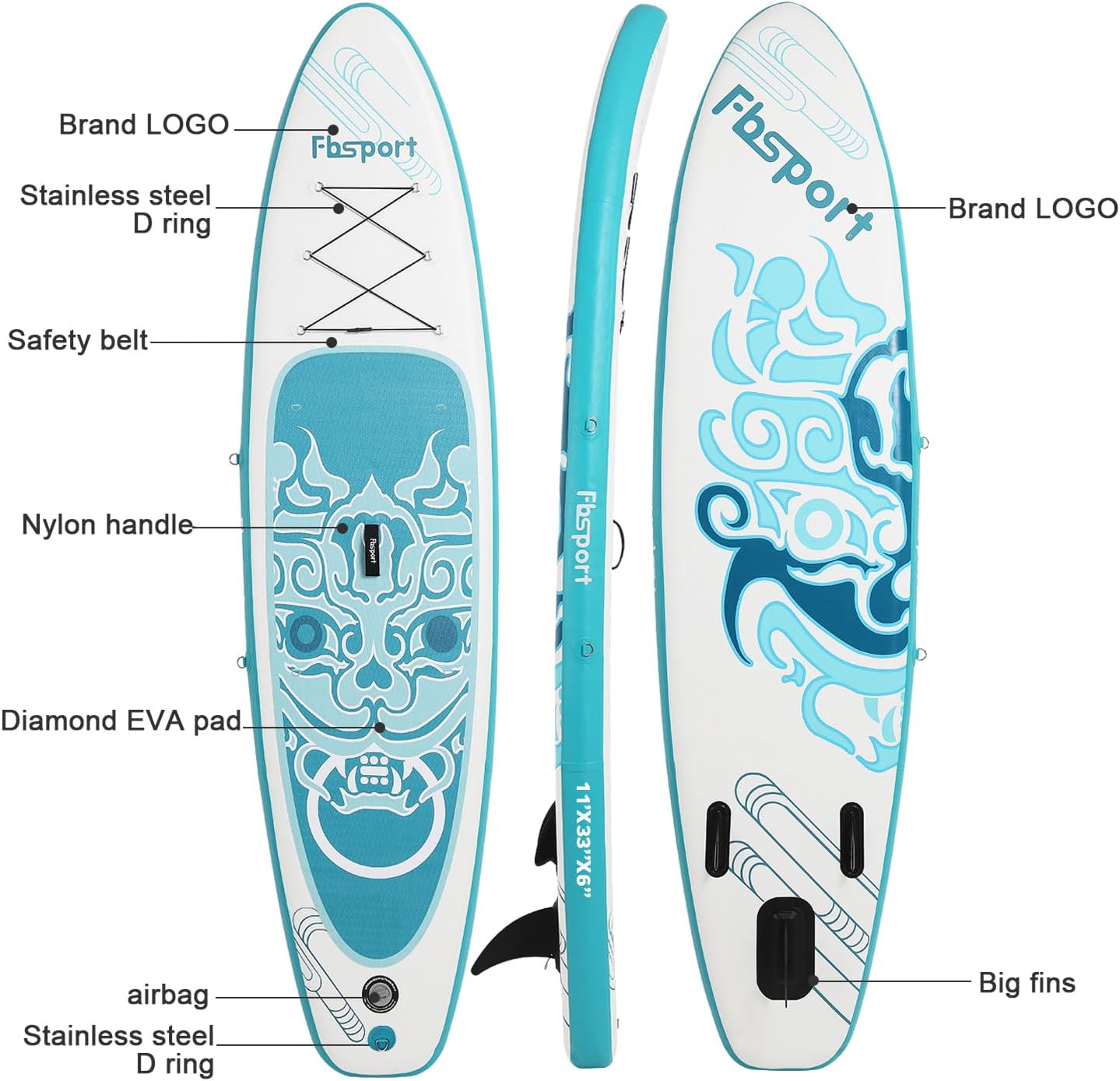 Premium Stand Up Paddle Board Yoga Board With Sup Accessories And Carry Bag
