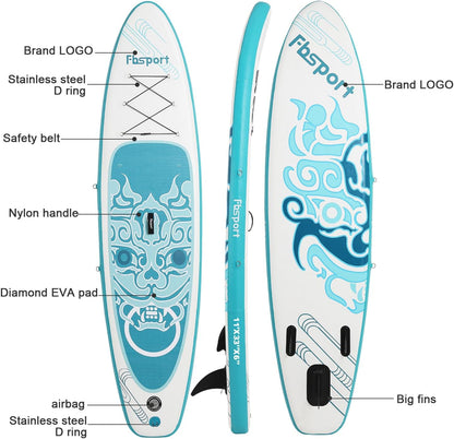 Premium Stand Up Paddle Board Yoga Board With Sup Accessories And Carry Bag