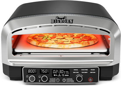 Big Horn 14 In. Electric Pizza Oven, Countertop, Stainless Steel