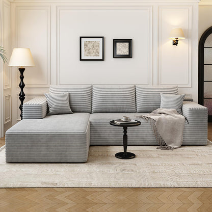 107.5 In. Cloud Modular Sectional Sofa Couch With L-Shape Chaise, Modern Minimalist Upholstered Couches For Living Room Bedroom