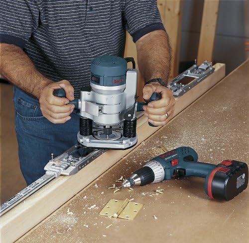 Bosch 1617EVSPK Wood 12 Amp Router Tool Combo Kit- 2.25 Horsepower Plunge Router And Fixed Base With A Variable Speed