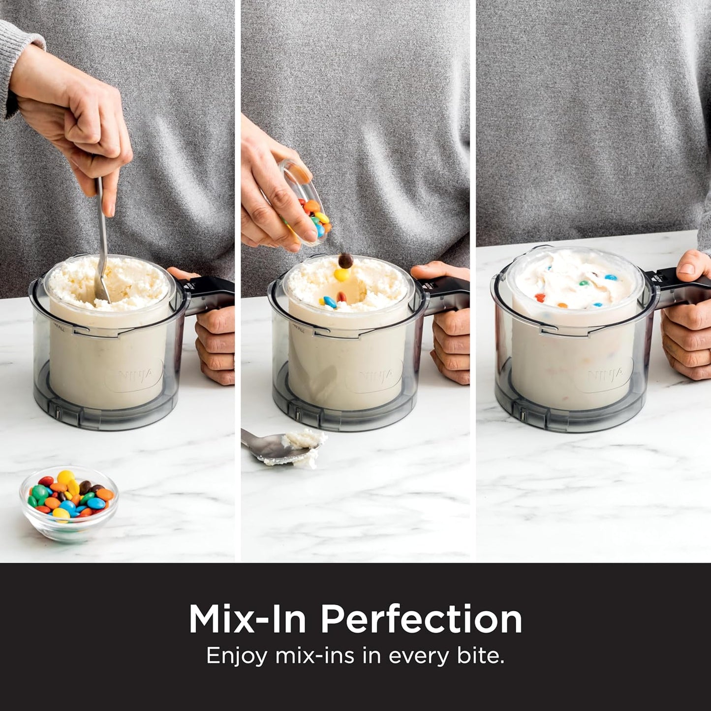Ninja NC301 CREAMi Ice Cream Maker, For Gelato, Mix-Ins, Milkshakes, Sorbet, Smoothie Bowls And More, 7 One-Touch Programs, With