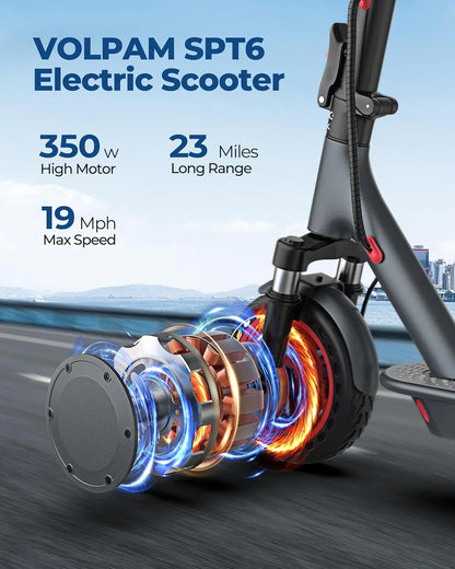 Electric Scooter, 350W/500W Powerful Motor, 8.5 In./10 In. Solid Tires, 19/22Mph, 28/21/12 Miles Range, Dual Braking