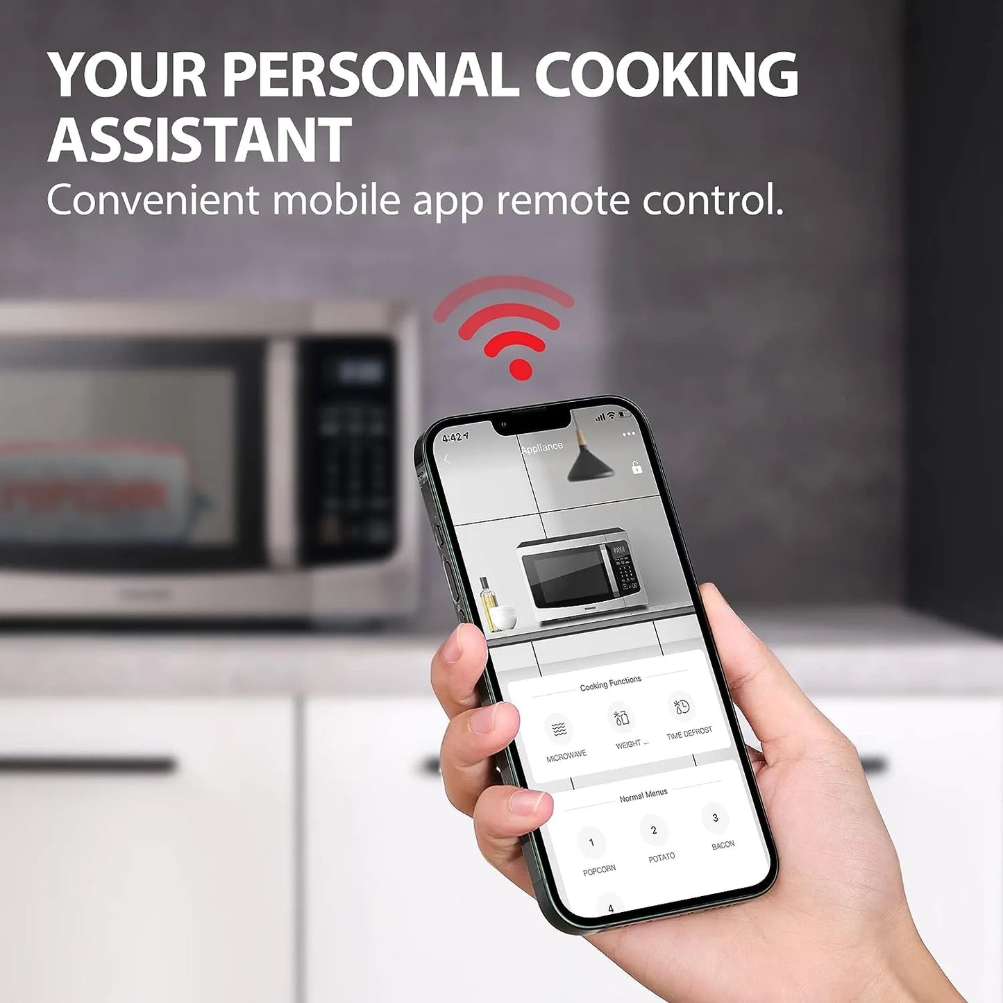 Toshiba 4-in-1 ML-EC42P, SS Countertop Microwave Oven, Smart Sensor, Convection, Air Fryer Combo, Mute Function