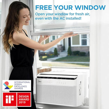 Midea 12,000 BTU U-Shaped Smart Inverter Window Air Conditioner, Cools Up To 550 Sq. Ft
