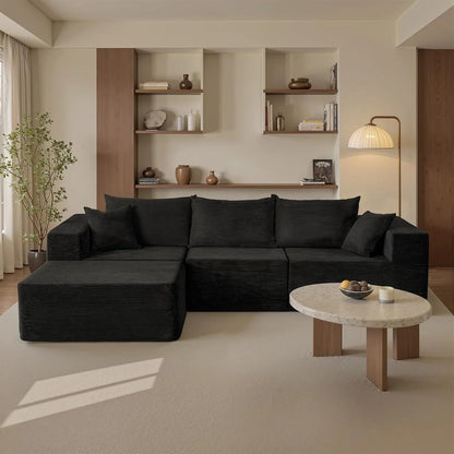Cloud Sectional Couch With L-Shape Chaise, Modern Modular Sofa With Deep Seat, Upholstered Couches For Living Room Bedroom, No Assembly Required