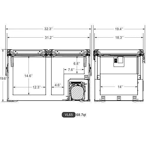 Dual Zone Portable Refrigerator Plus Secop Compressor 65 Liters