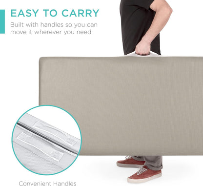 Best Choice Products 4 In. Portable Queen-Size Mattress, Tri-Fold Mattress For Camping, Guest, Toddler, Foam Plush w/Carry Case- Grey
