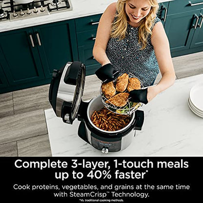 Ninja OL701 Foodi 14-in-1 Smart XL 8 Qt. Pressure Cooker Steam Fryer With SmartLid And Thermometer Auto Steam Release, That Air Fries