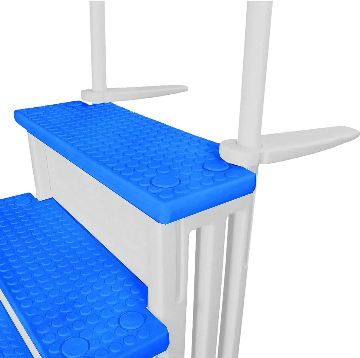 Select Anti-Slip in-Pool Steps, Gray, For Above Ground Swimming Pools, Can Mount To Decks 48 In. To 54 In. H, Safety Stairs Capacity Up To 300 Lbs