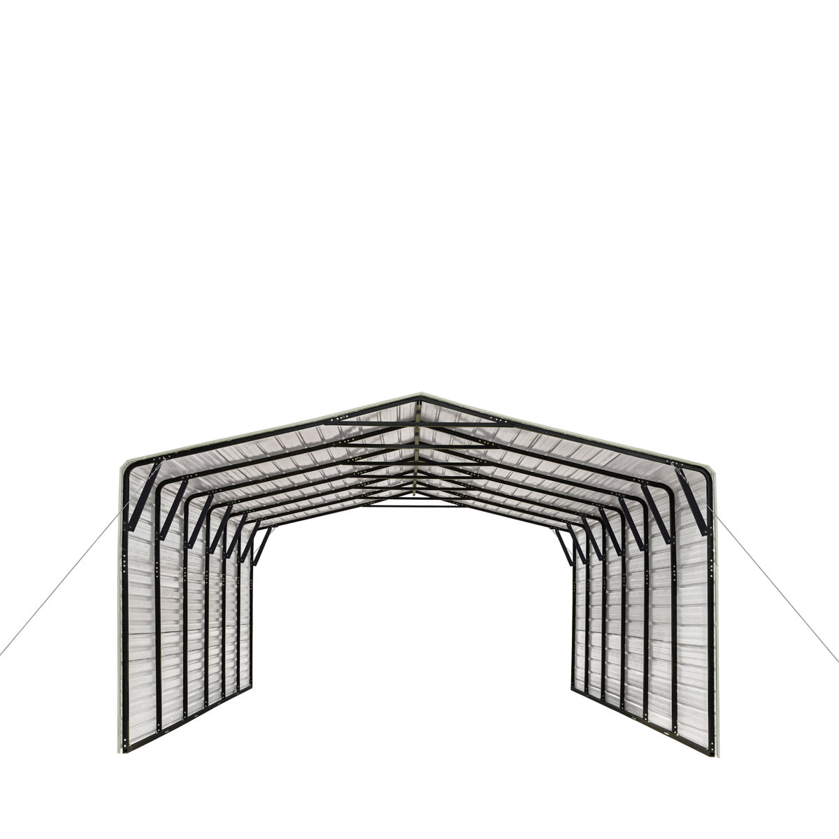 CP2030F 20' x 30' All-Steel Carport Shed With 10' Enclosed Sidewalls