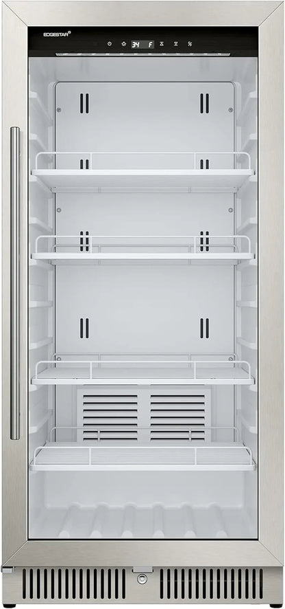 22 In. Wide 10.1 Cu. Ft. Commercial Beverage Merchandiser, Stainless Steel, Temp Alarm, Reversible Door