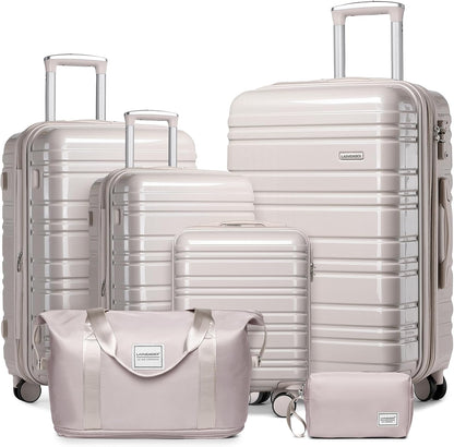 6-piece Luggage Set, Expandable Hardshell Suitcase Set With Spinner Wheels, Lightweight Rolling Luggage Set